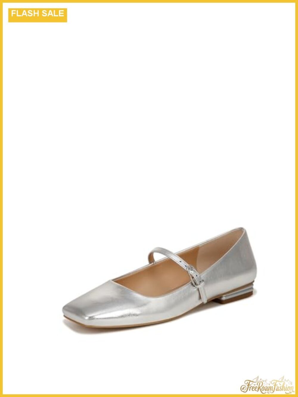 Mary Jane Ballet Flats Faux Patent Leather Square Toe Buckle